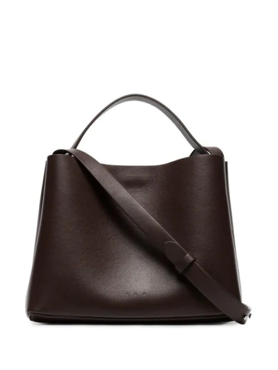 Shop Aesther Ekme Brown Mini Sac Leather Shoulder Bag