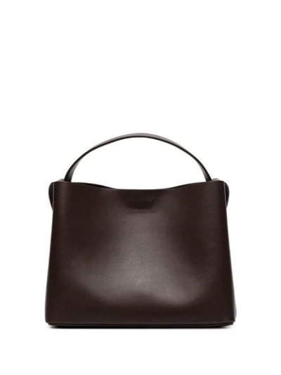 BROWN MINI SAC LEATHER SHOULDER BAG