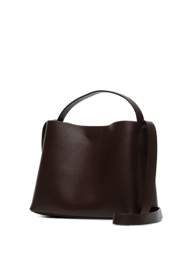 BROWN MINI SAC LEATHER SHOULDER BAG