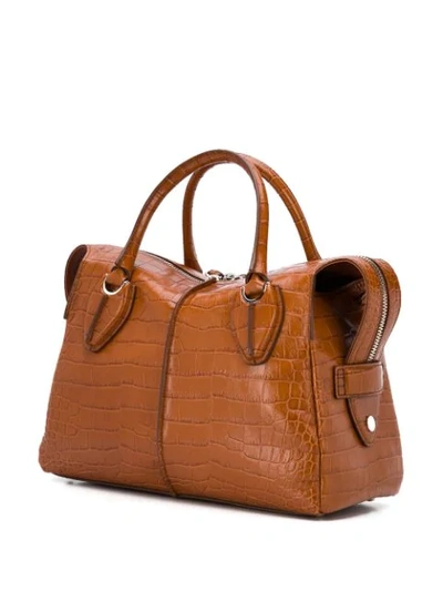 Shop Tod's D-styling Medium Tote In Brown