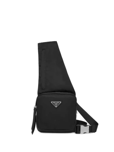 Shop Prada Logo Patch Body Bag In F0002 Black