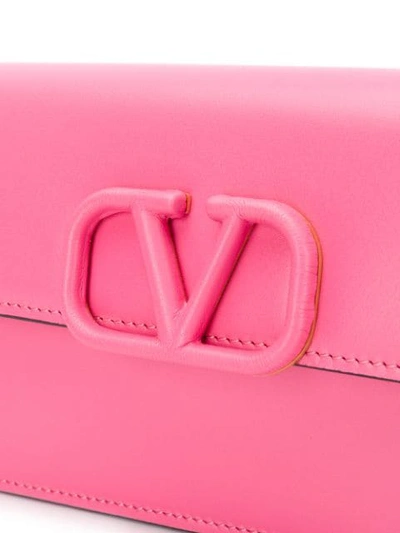 Shop Valentino Vsling Chain Wallet In Pink