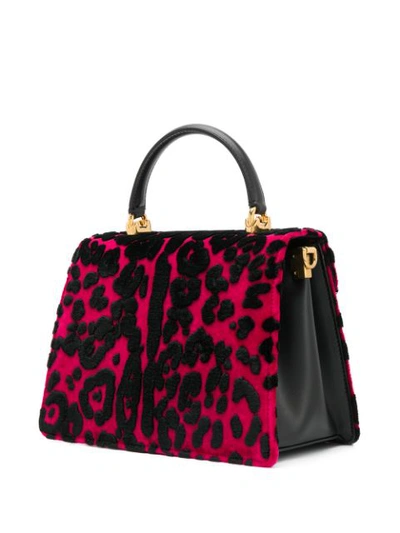 Shop Dolce & Gabbana Devotion Leopard Print Tote - Rosa In Pink