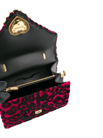 Shop Dolce & Gabbana Devotion Leopard Print Tote - Rosa In Pink