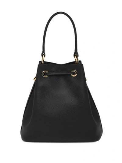 Shop Prada Saffiano Bucket Bag In Black