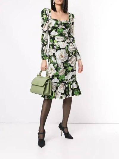 Shop Dolce & Gabbana Sicily Logo Patch Tote Bag In Green
