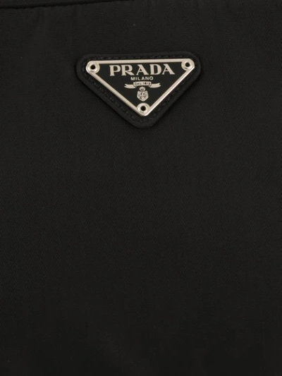 Shop Prada Triangular Logo Plaque Shoulder Bag In Black
