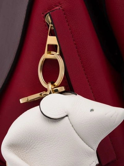 Shop Loewe White Mouse Leather Bag Charm