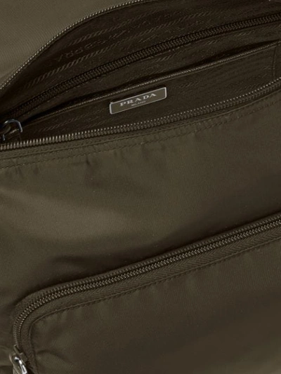 Shop Prada Logo Plaque Shoulder Bag In Green