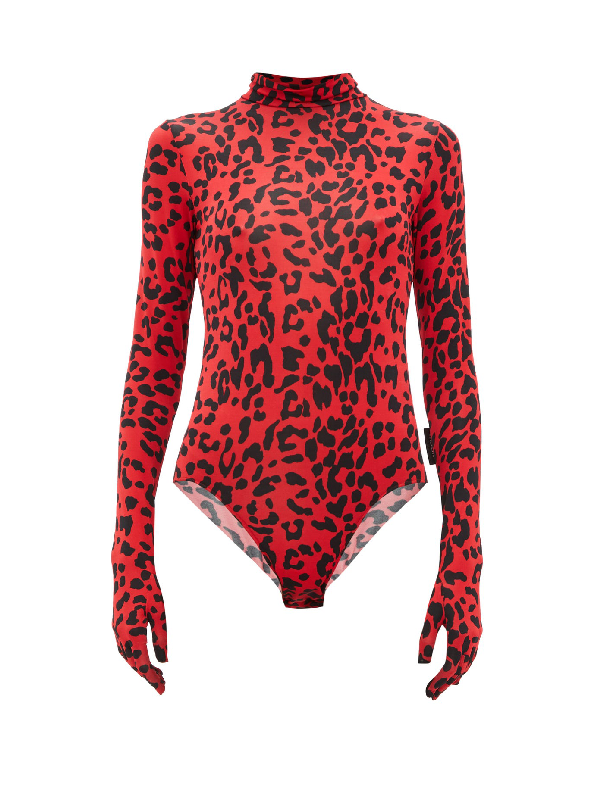 red leopard bodysuit
