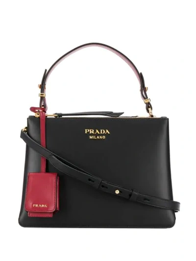 Shop Prada Deux Bag In Black