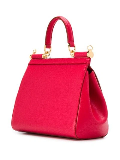 Shop Dolce & Gabbana Small Sicily Tote Bag In Red