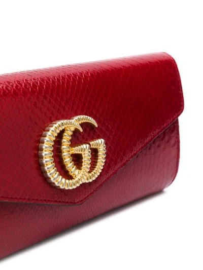 Shop Gucci Gg Marmont Clutch In Red