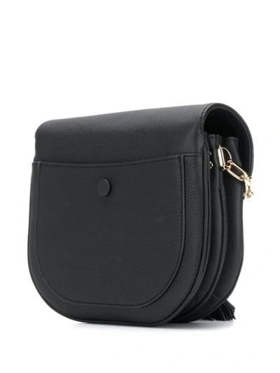 Shop Tod's Fringe Details Shoulder Bag In Black