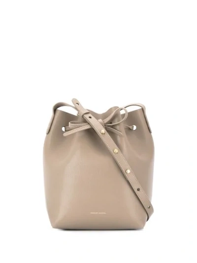 Shop Mansur Gavriel Mini Bucket Bag In Grey