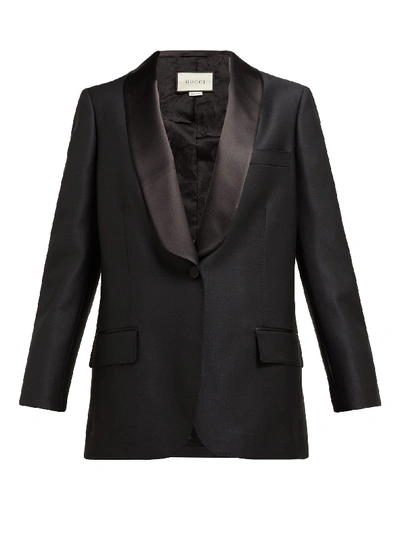 Gucci Veste D homme Pour Femme Wool blend Tuxedo Jacket In Black