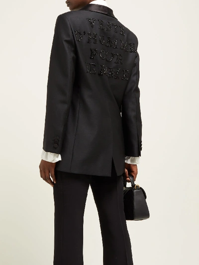 Gucci Veste D'homme Pour Femme Wool-blend Tuxedo Jacket In Black | ModeSens