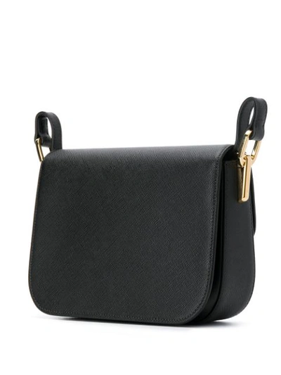 Shop Prada Emblème Crossbody Bag In Black