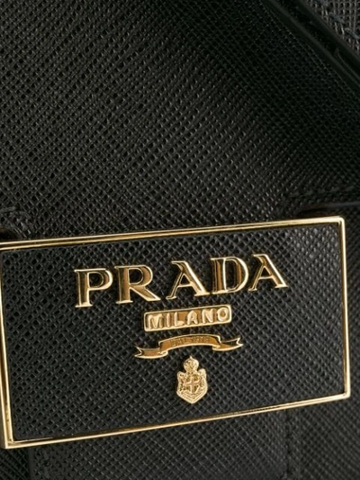 Shop Prada Emblème Crossbody Bag In Black