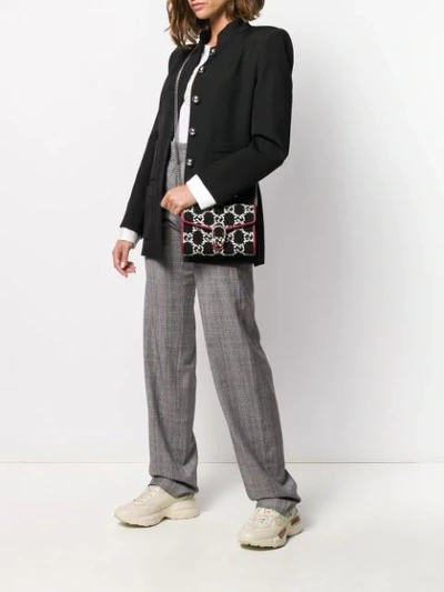 Shop Gucci Dionysus Gg Tweed Shoulder Bag In Black