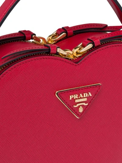 Prada Odette Heart Bag In Red Saffiano Leather – Bagsers