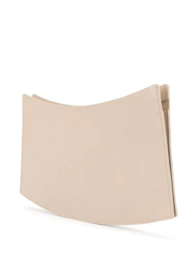 Shop Aesther Ekme Accordion Clutch In Neutrals