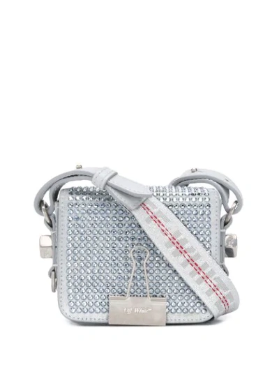 Shop Off-white Crystal-embellished Mini Bag In Silver