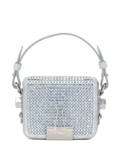 Shop Off-white Crystal-embellished Mini Bag In Silver