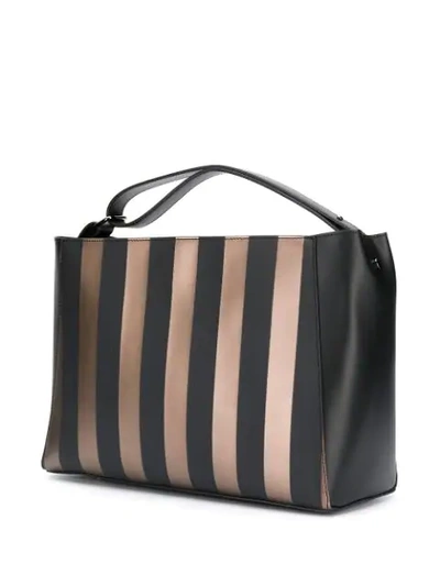 Shop Marc Ellis Block Stripe Tote Bag In Black