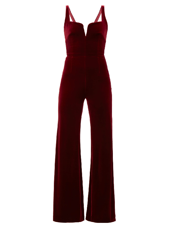 velvet burgundy jumpsuit