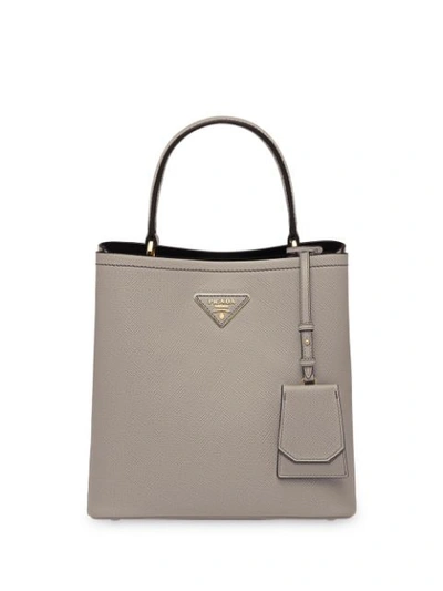 PRADA DOUBLE SAFFIANO手提包 - 灰色