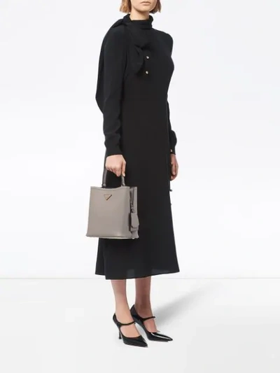 PRADA DOUBLE SAFFIANO手提包 - 灰色