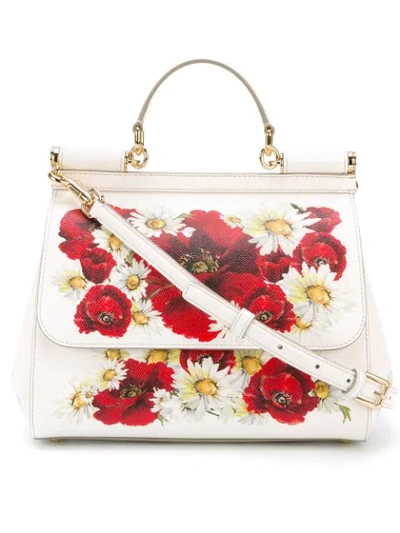 Shop Dolce & Gabbana Medium 'sicily' Tote In 8q886 Multicolor