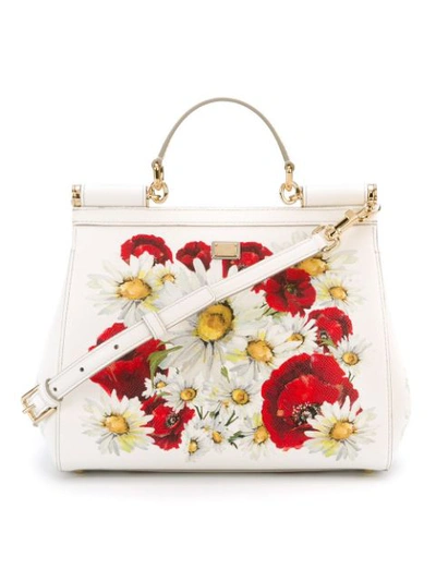 Shop Dolce & Gabbana Medium 'sicily' Tote In 8q886 Multicolor