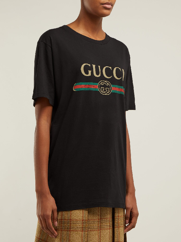 Gucci Vintage Logo Cotton Jersey T-shirt In 1948 Black | ModeSens