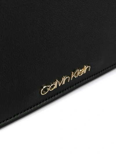 Shop Calvin Klein Logo Plaque Tote In Black