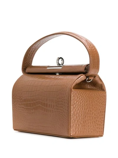 Shop Gu_de Croc Effect Tote Bag In Brown