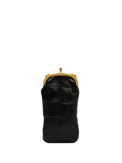 Shop Marni Mini Mock Croc-effect Leather Cross Body Bag In Black