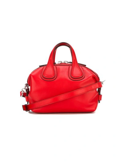 Shop Givenchy Micro Nightingale Tote In 610 Red