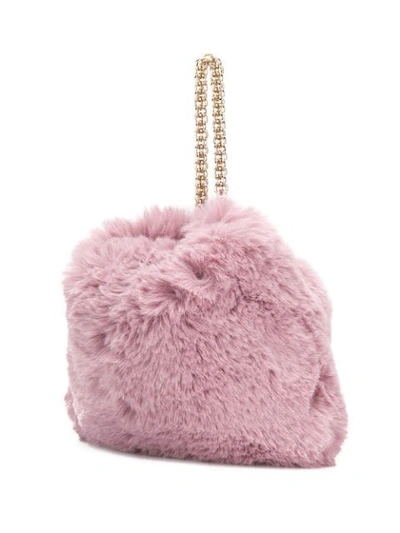 Shop Jimmy Choo Callie Faux Fur Clutch In Pink