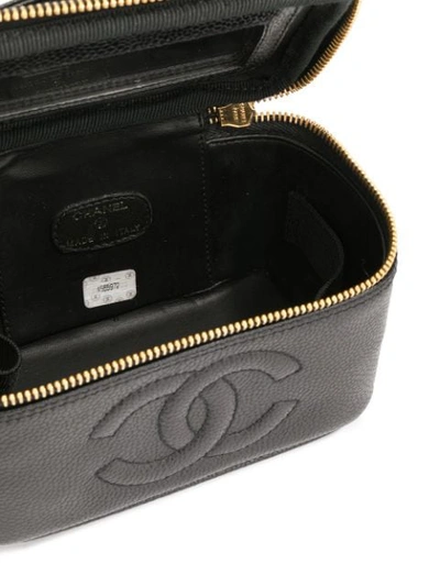 Pre-owned Chanel Cc Cosmetic Bag In Black