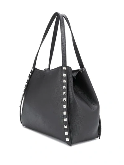 Shop Albano Small Studded Tote In Black