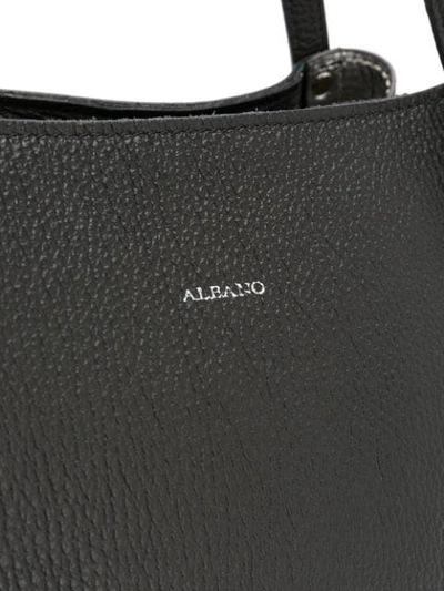 Shop Albano Small Studded Tote In Black