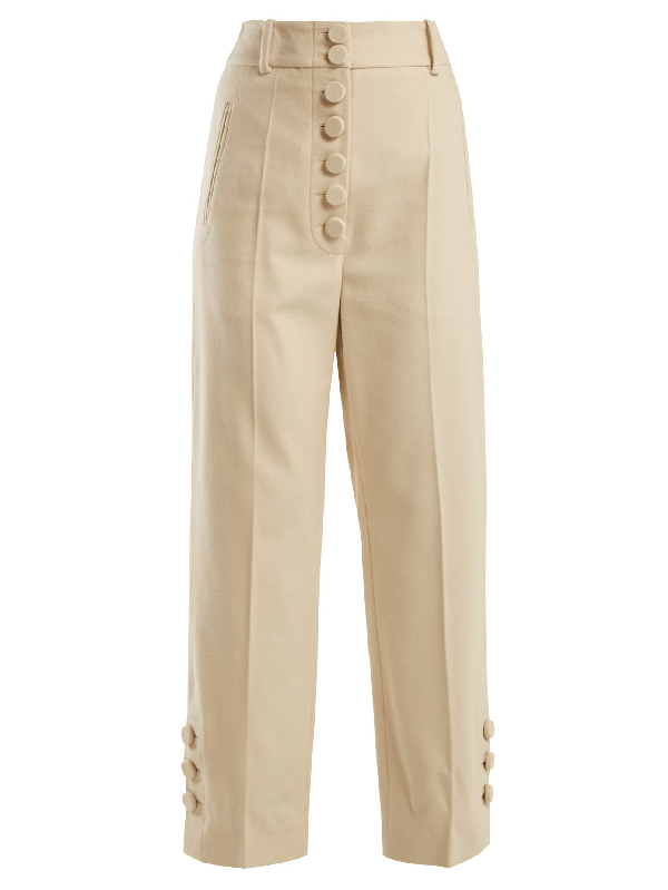 cream high waisted trousers