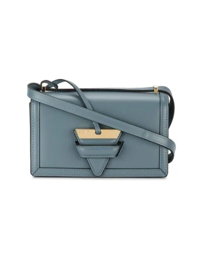 Shop Loewe Blue Barcelona Leather Shoulder Bag