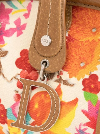 Pre-owned Dior  Flower Print Handbag In Brown