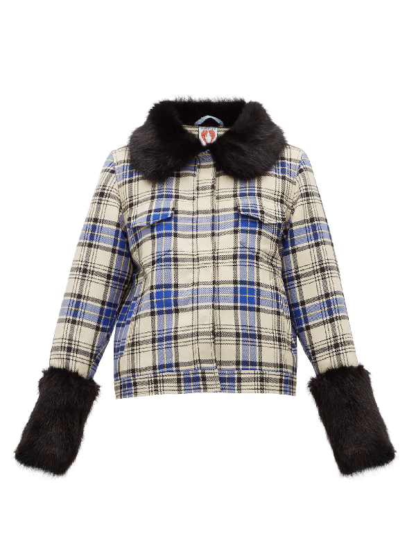 checked short jacket