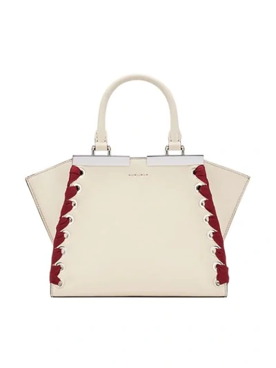 Shop Fendi Small 3jour Tote In White