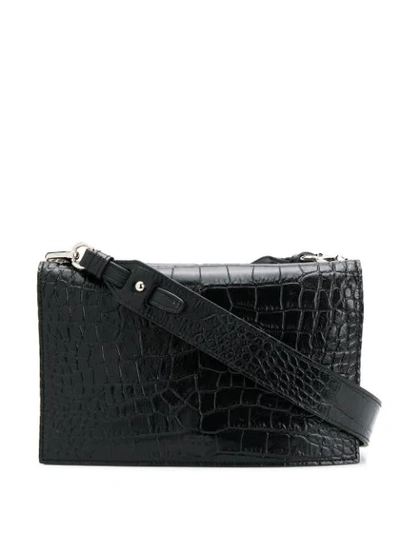 Shop Tod's Crocodile-effect Crossbody Bag In Black