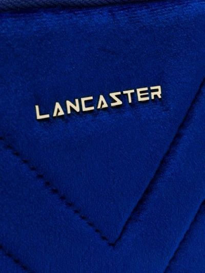 Shop Lancaster Velvet Quilted Crossbody Bag In Blueroi